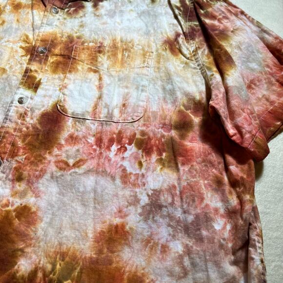 Men’s 2XL Regular Fit Short Sleeve Button Down Shirt Tie Dye Old Navy Festival - Picture 6 of 14